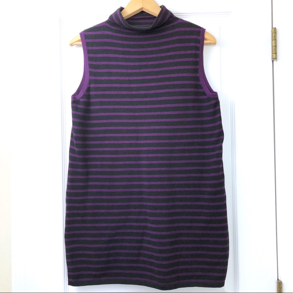 Chico’s Zenergy Purple Black Striped Tunic Dress